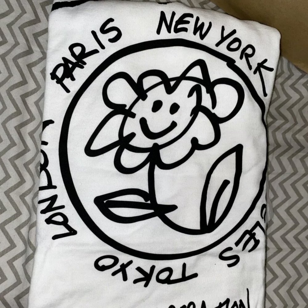 Marc Jacobs × Stussy 40th anniversary white tee